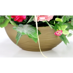 Wiązanka STROIK sztuczne PELARGONIE RÓŻOWE + mix kwiatów premium